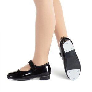 Revolution Dancewear Patent Black Tap Shoes Size 12